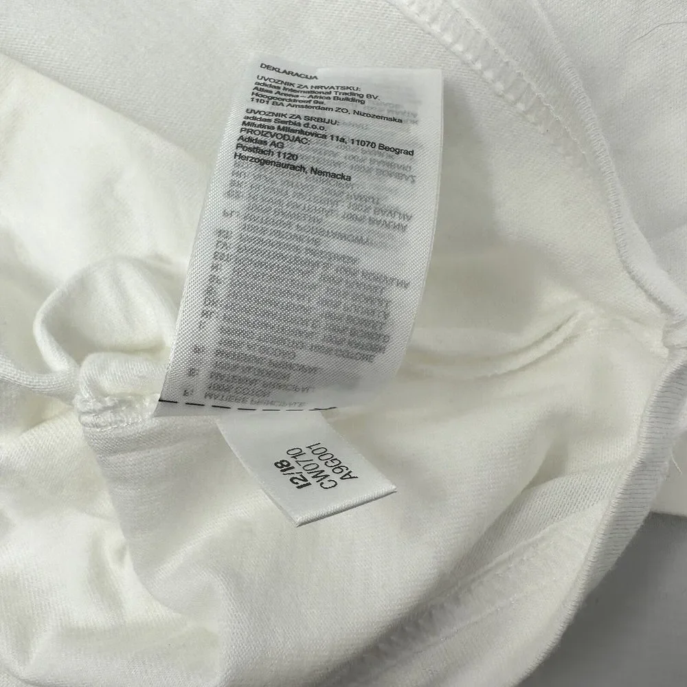 Lot Of 2 Adidas Trefoil Logo Classic Cotton T-Shirt‎ White/Black CW070 CW0710